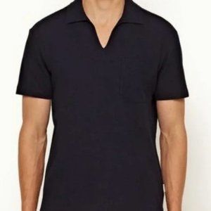 Orlebar Brown Lincoln Dark Navy Classic Polo Fit Buttonless Shirt